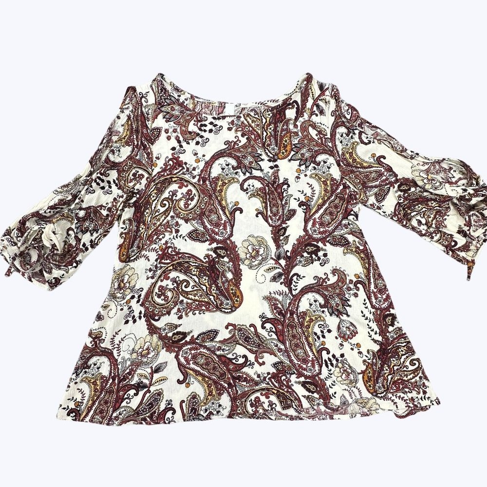 Red Lolly Blouse Open Sleeve With‎ Tie Detail Size Medium